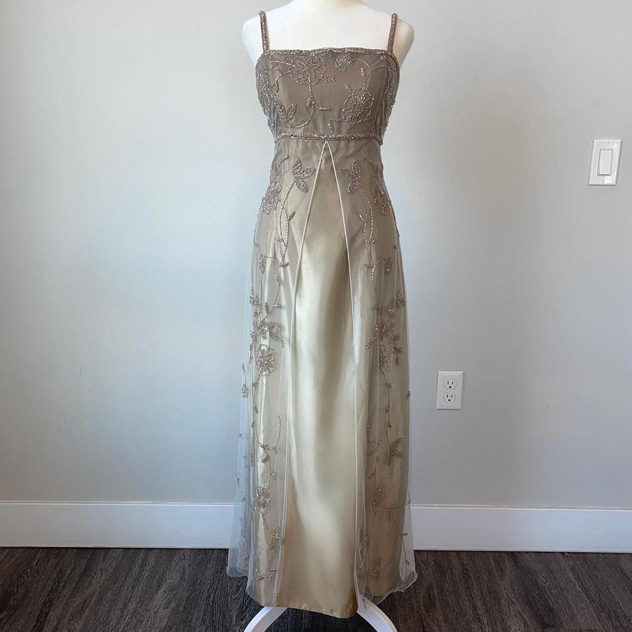 Robe de soirée longue en dentelle champagne dorée, magnifique et exquise, robe de bal, robe de soirée, robe de fête d'anniversaire, nv3734
