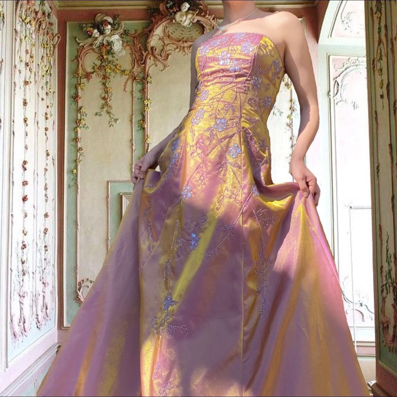 NiceVestidos-Robe de bal longue en satin rose à perles, robe de fée vintage Y2K NV5442