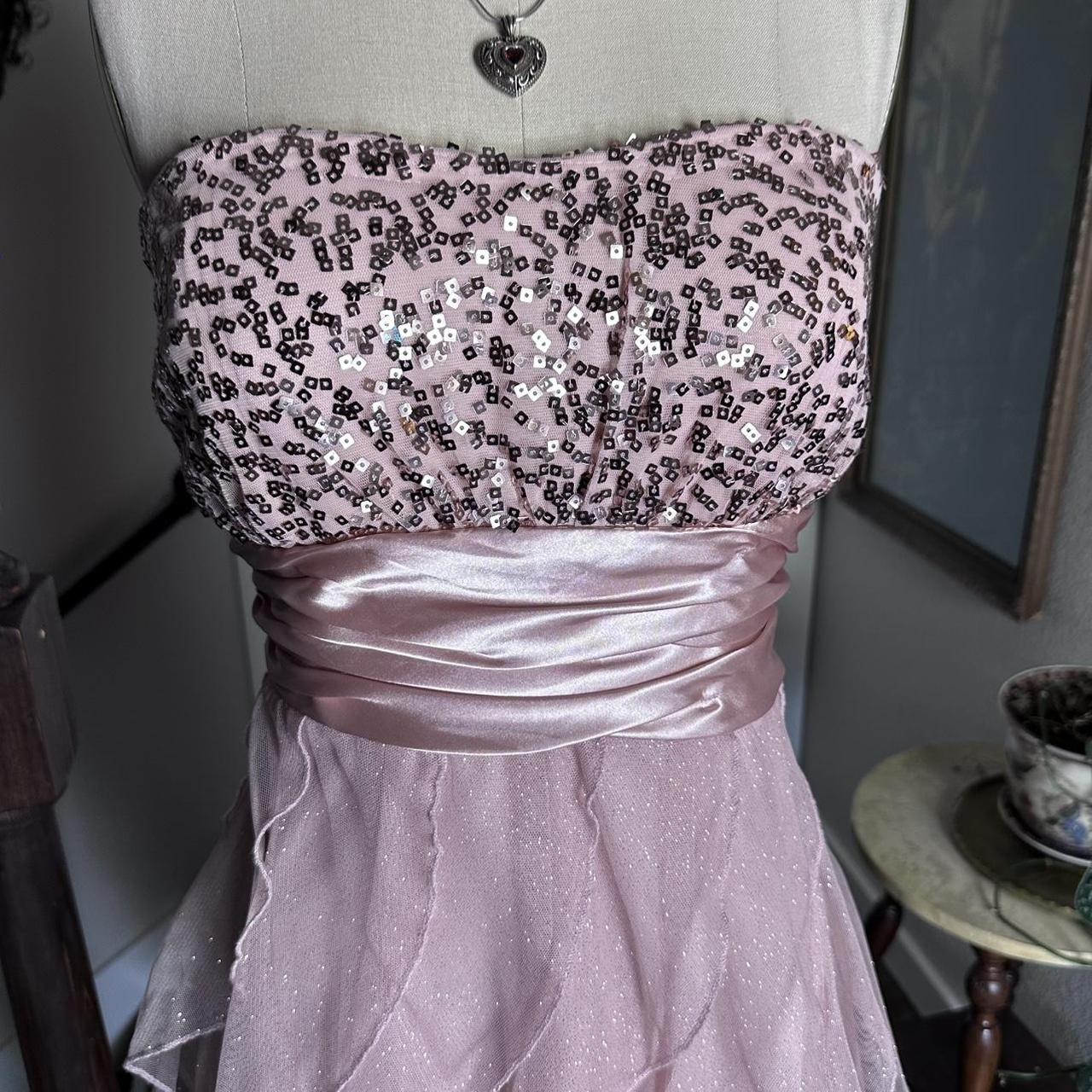 Robe de soirée courte en mousseline de soie à paillettes roses, robe de bal, robe de fête d'anniversaire, nv4665