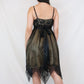 Brown Floral V-Neck Spaghetti Strap Short Chiffon Homecoming Dress Birthday Party Dress nv4976