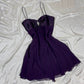 Y2K Lila Kurzes Satin-Chiffon-Ballkleid im Feenstil, Heimkehrkleid, nv4466