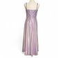 Lavendel-lila, exquisites, perlenbesetztes Spaghettiträger-Kleid aus langem Chiffon im Retro-Stil, Ballkleid NV5411