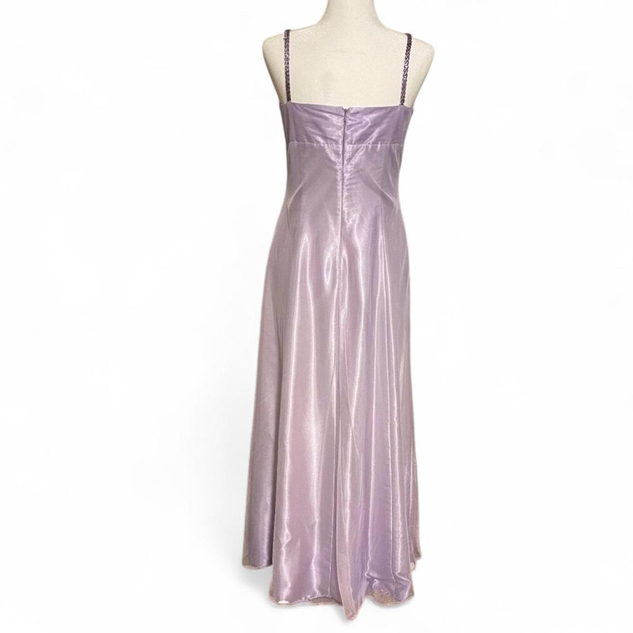Lavendel-lila, exquisites, perlenbesetztes Spaghettiträger-Kleid aus langem Chiffon im Retro-Stil, Ballkleid NV5411