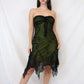 ✨💚Vintage Perlenbesetztes grünes Feen-Lang-Chiffon-Mini-Kleid für formelle Heimkehr, Geburtstagspartykleid, nv4991