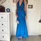 Blaues, funkelndes, langes Ballkleid mit Perlen, Abendkleid, Partykleid, nv4681
