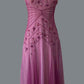 NiceVestidos - Robe de bal mi-longue perlée rose NV5692