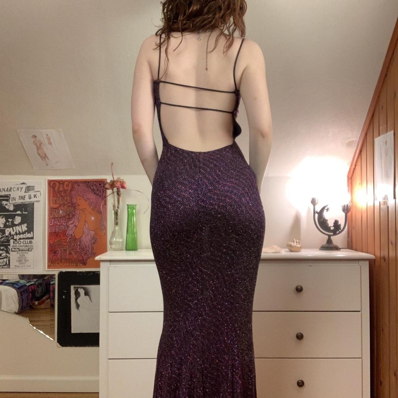 Robe de soirée longue à paillettes et bretelles spaghetti, élégante et brillante, violette, nv3640