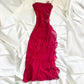 Robe longue en mousseline de soie rose foncé, élégante, à fleurs, pour anniversaire, bal, soirée, retour à la maison, nv4529