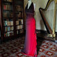 Robe de soirée longue en mousseline de soie, élégante et exquise, dégradée de couleur bordeaux, robe de soirée, robe de soirée nv3717