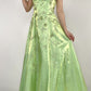 NiceVestidos - Robe de bal longue en satin vert exquis et perlé, style fée, style vintage Y2K, NV5441