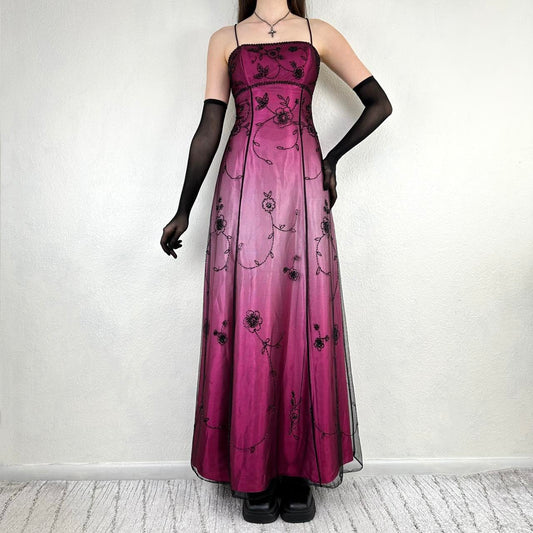 Rosa Retro Fee Exquisite Floral Kurzes Chiffon Homecoming Kleid nv5421
