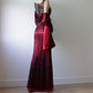 Rot Schwarz Vintage Mode Zarte Blumen Perlen Spitze Lange Tüll Satin Ballkleid Geburtstag Party Kleid Abendkleid Ballkleid nv3906