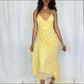 NiceVestidos - Robe de bal mi-longue jaune NV5691