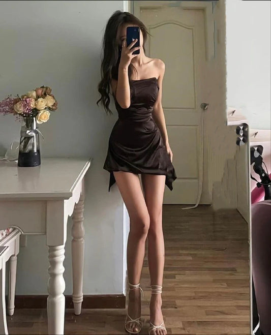 Schlichtes, enges, trägerloses Geburtstagspartykleid, Ballkleid, Abendkleid, Homecoming-Kleid, nv1815