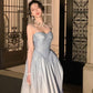 Blue A-line Strap Sequined Long Ball Gown Formal Evening Dress nv2821