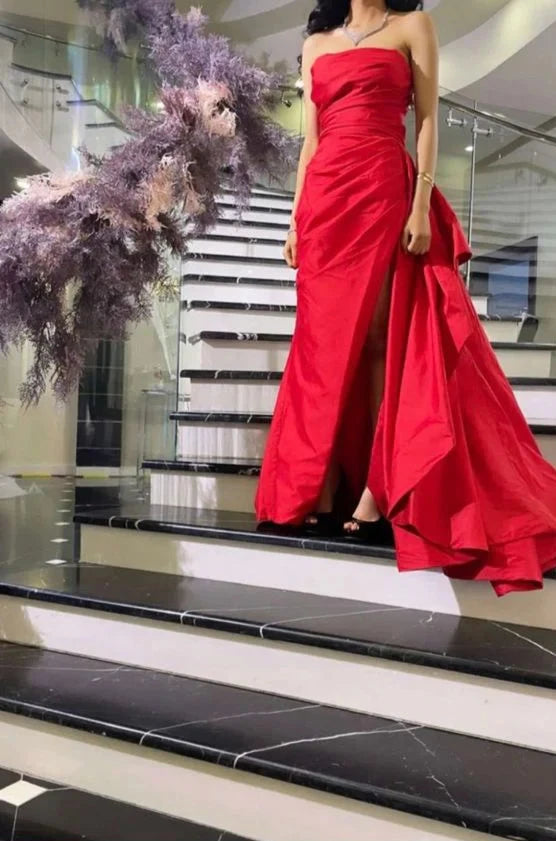 Red Fashion Sexy Off Shoulder Mermaid Long Slit Prom Dress Evening Dress Party Dress nv2524