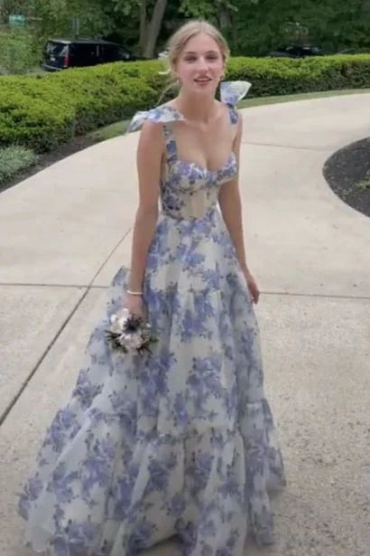 Wunderschönes, florales Chiffon-elegantes langes Ballkleid, Abendkleid, Partykleid, NV37