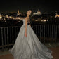 Silver Shiny Charming A-Line Sweetheart Long Sequined Ball Gown Evening Dress nv2736