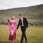 Sexy A line Square Neckline Long Pink Slit Prom Dress Party Dresses nv1723