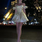 Robe de soirée sexy en dentelle dorée pour 18 ans, tenue de fête de Noël, d'anniversaire, nv3120