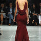 Burgundy Fashion Elegant Strapless Long Chiffon Teen Prom Dress Evening Dress Party Dress nv3769