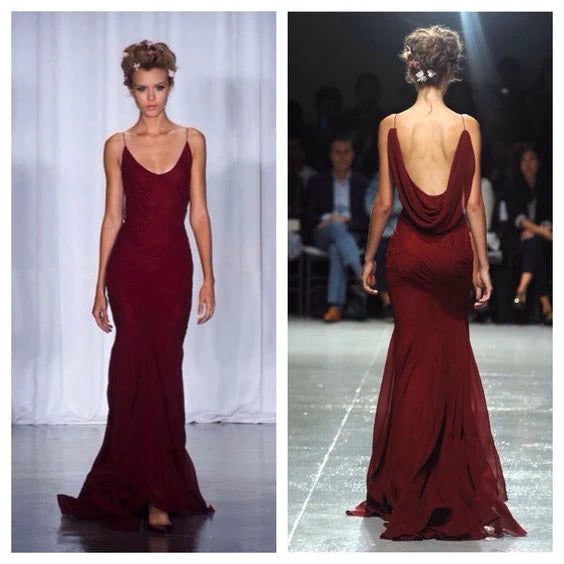 Burgundy Fashion Elegant Strapless Long Chiffon Teen Prom Dress Evening Dress Party Dress nv3769