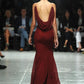 Burgundy Fashion Elegant Strapless Long Chiffon Teen Prom Dress Evening Dress Party Dress nv3769