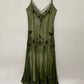 Robe de bal vintage verte en mousseline de soie rose foncé, coupe licou, coupe trapèze, robe de soirée pour 22 ans, nv5374