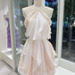 Robe de soirée d'anniversaire en mousseline de soie rose à la mode unique nv3020