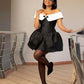 Robe de soirée courte noire sexy à épaules dénudées, robe d'anniversaire, robe de soirée, robe de bal nv2104