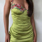 Robe de soirée courte verte à bretelles serrées et mignonnes, robe d'anniversaire, robe de soirée nv2102