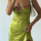 Robe de soirée courte verte à bretelles serrées et mignonnes, robe d'anniversaire, robe de soirée nv2102