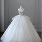 Robe de mariée élégante blanche à bretelles spaghetti et perles, longue en tulle, robe de bal nv5318