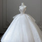 Robe de mariée élégante blanche à bretelles spaghetti et perles, longue en tulle, robe de bal nv5318