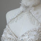 Robe de mariée élégante blanche à bretelles spaghetti et perles, longue en tulle, robe de bal nv5318