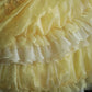 NiceVestidos - Robe longue plissée à plusieurs couches, style rétro floral jaune, faite à la main, robe de mariée, robe de bal, NV5794
