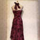 NiceVestidos - Robe de soirée courte à volants et motif floral en mousseline NV5686