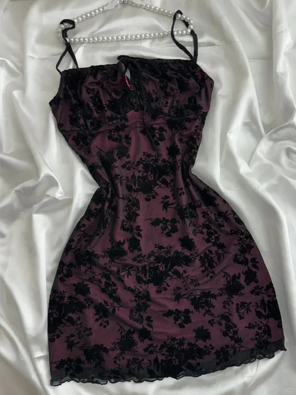 NiceVestidos - Lila/Braun Blumen Kurzes Chiffon Homecoming Kleid Hoco Dress nv5490