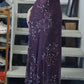 NiceVestidos – Ballkleid im Highlight-Stil, dunkelviolett, mit Perlenstickerei, Spaghettiträgern und extralang, NV5799