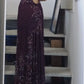 NiceVestidos – Ballkleid im Highlight-Stil, dunkelviolett, mit Perlenstickerei, Spaghettiträgern und extralang, NV5799