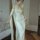 White solid color off-shoulder suspenders sexy elegant charming mermaid long ball gown evening dress party dress nv2329