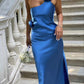 Sexy rückenfreies Ballkleid aus Satin in A-Linie in Königsblau, nv1551