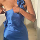 Sexy rückenfreies Ballkleid aus Satin in A-Linie in Königsblau, nv1551