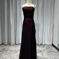 Robe de soirée élégante et moulante à bretelles spaghetti, style vintage bordeaux, longue, en tulle et satin, tenue de bal, robe de soirée, robe de bal, nv3929