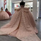 robe de soirée en tulle rose papillon perlée robe de bal nv2685