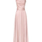 Robe de soirée longue en satin rose, robe de demoiselle d'honneur, nv4388