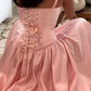 Robe de soirée longue en satin rose, élégante et charmante, avec des appliques exquises, robe de bal de fin d'année, robe de soirée, robe de bal nv3999