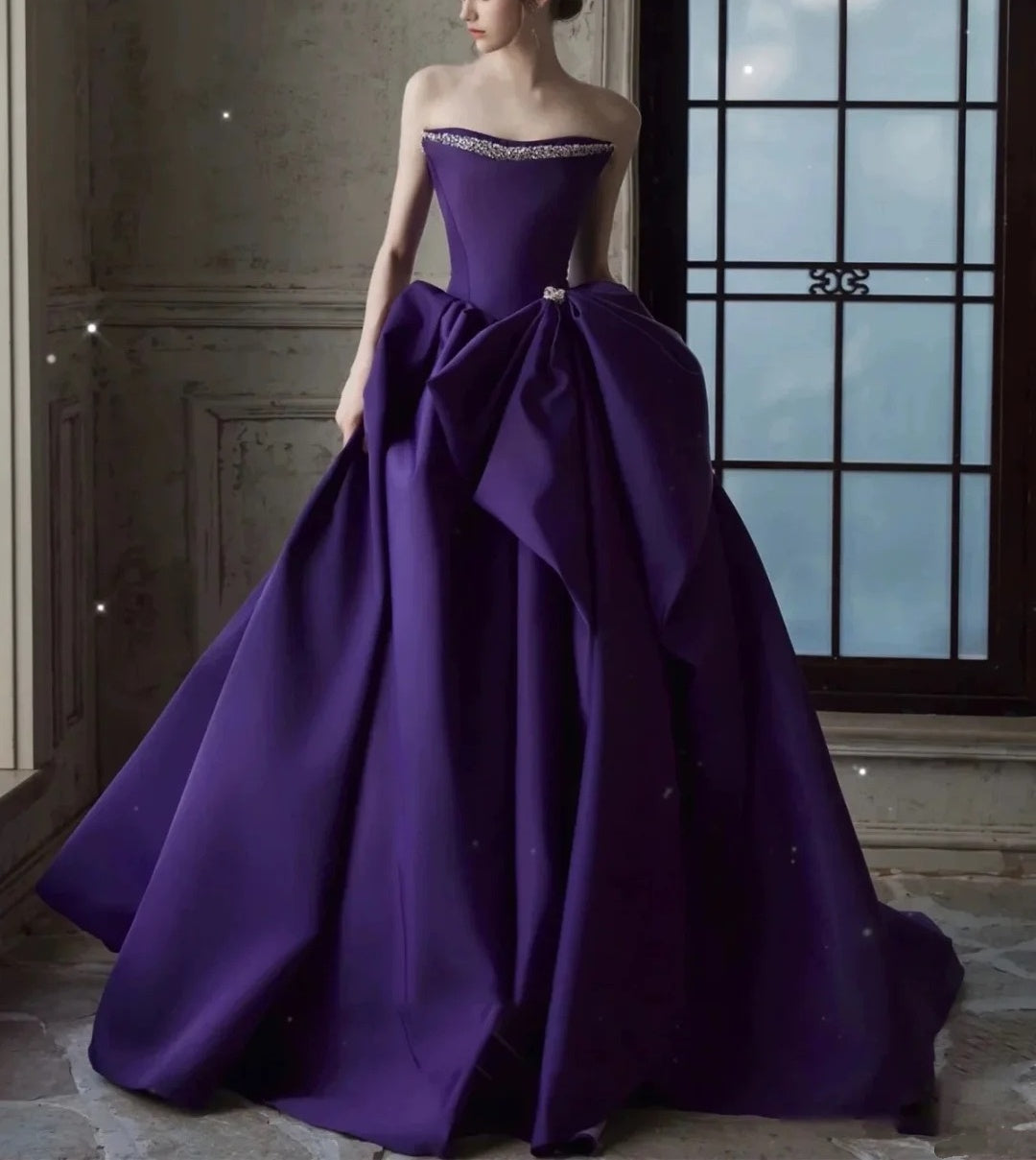 NiceVestidos - Robe longue de bal en satin violet NV6087