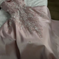 Pink Delicate Beaded Long Elegant Satin Ball Gown Evening Dress nv3170