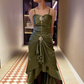 Grünes, figurbetontes, langes Ballkleid mit Spaghettiträgern, NV1965